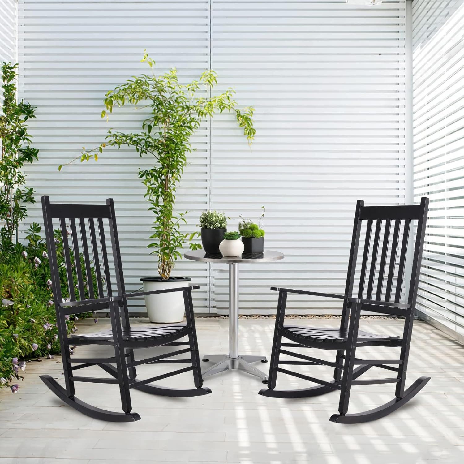 TLGREEN Schaukelstuhl aus Holz für den Außenbereich mit hoher Rückenlehne, günstig online kaufen