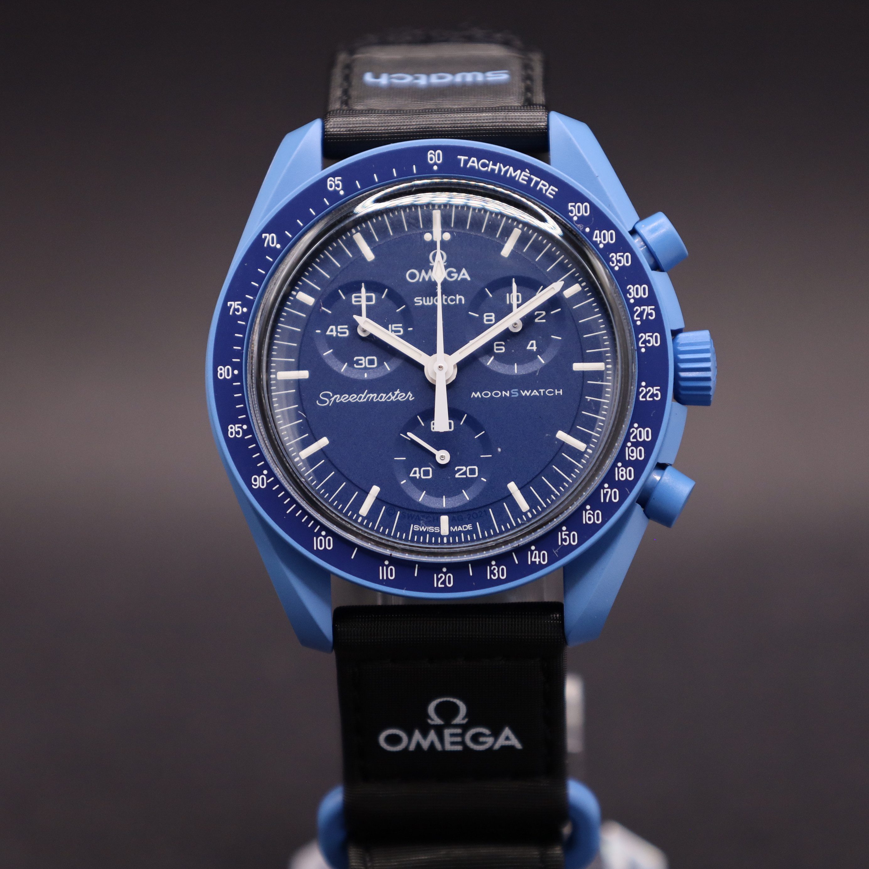 Swatch Chronograph Moonswatch Mission to Neptune Bioceramic SO33N100, (1-tlg)