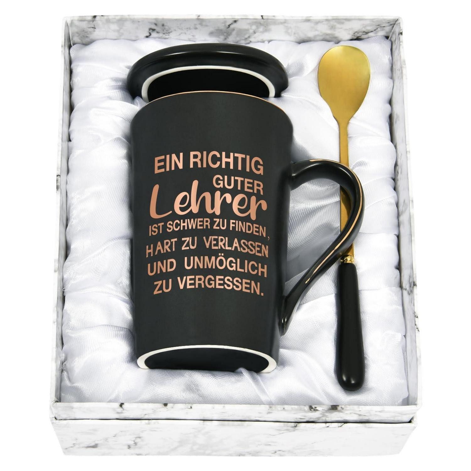 LuxusKollektion Tasse Abschiedsgeschenk Lehrer Tasse schwarz 400ml, Keramik
