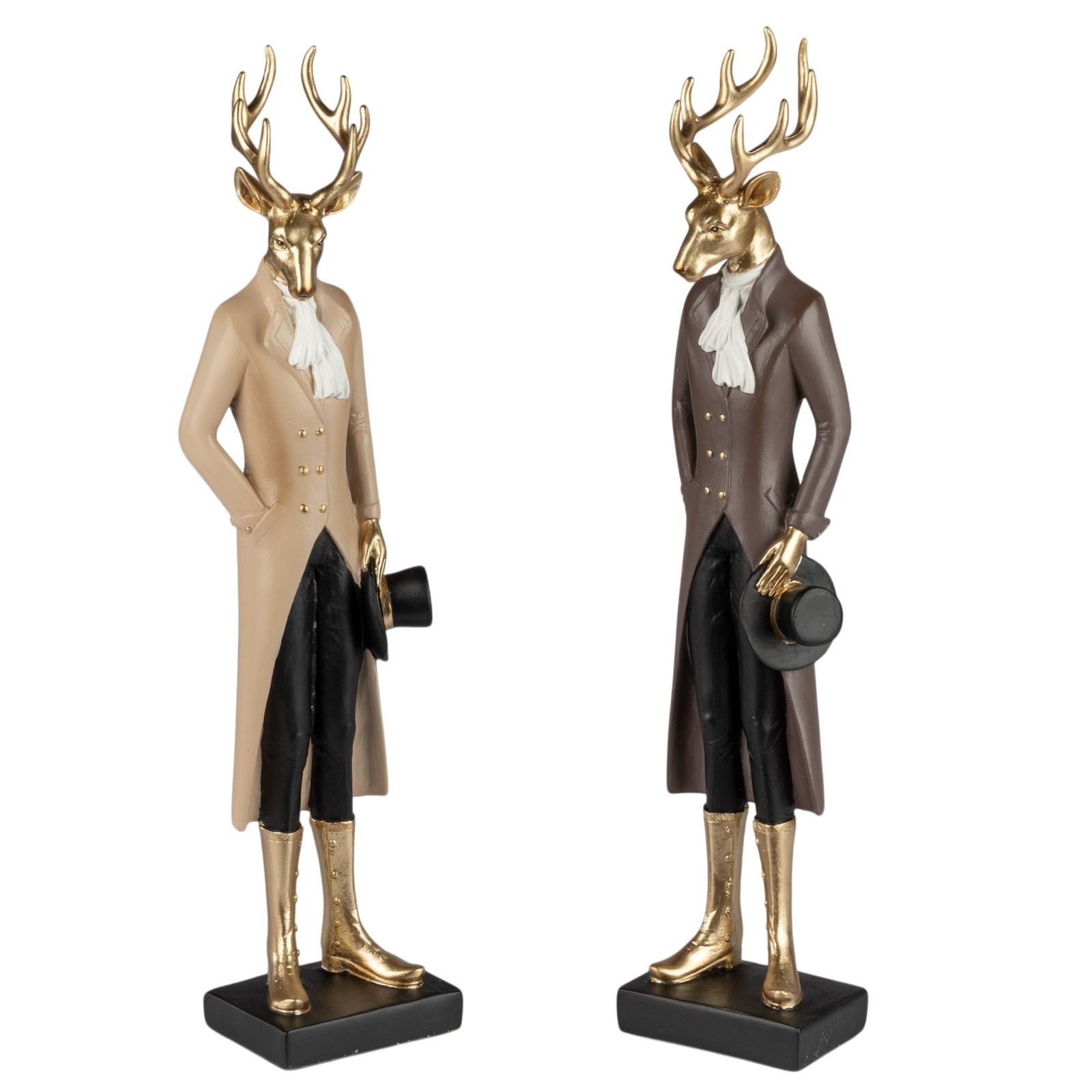 formano Dekofigur Hirsch Figuren 2er Set 38 cm Gold Weihnachten Winterdeko