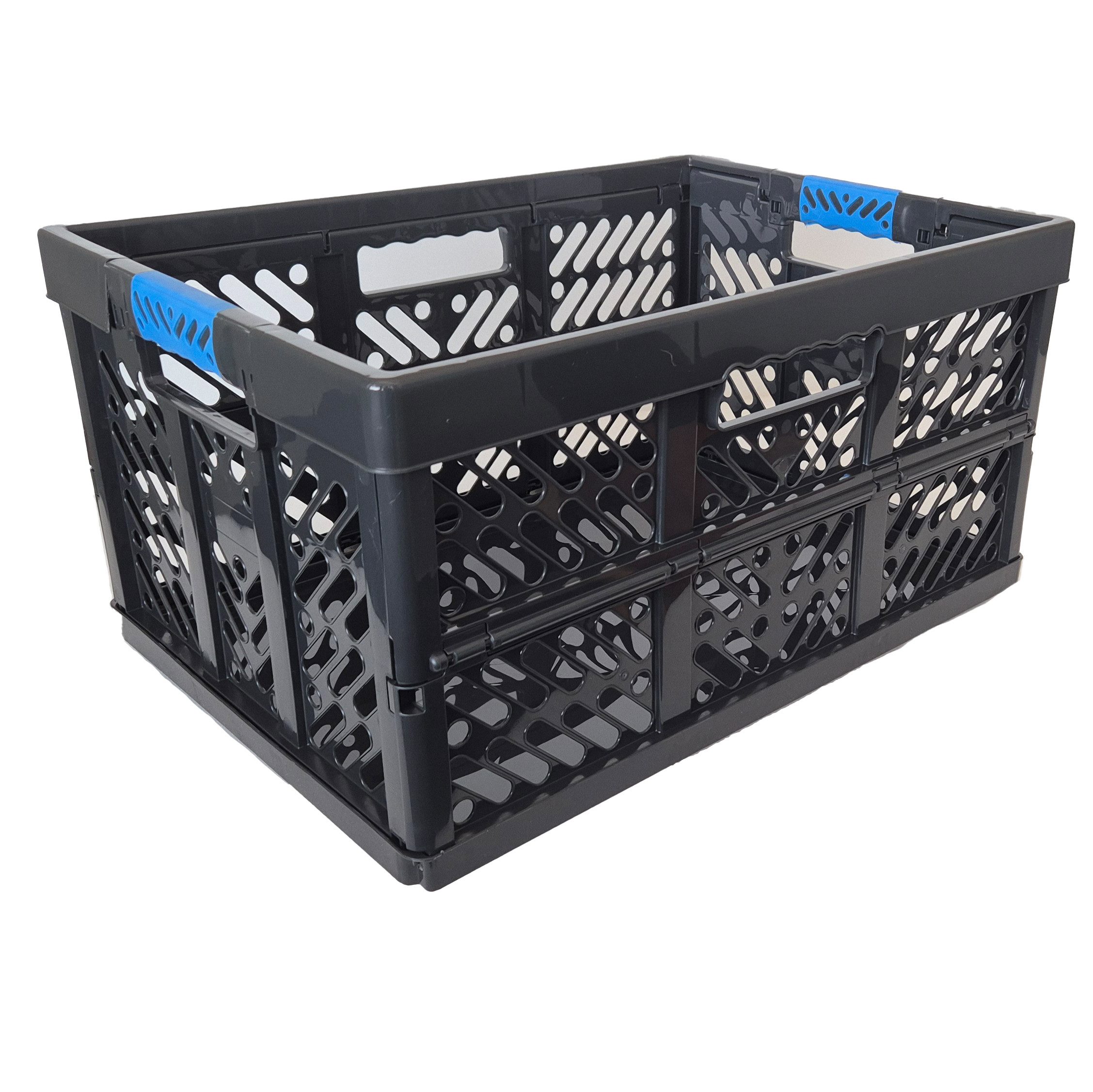 Wickelauflage 3 x Robuste Profi - Klappbox 45 L bis 50 kg - Faltbox, Kiste, schwarz/