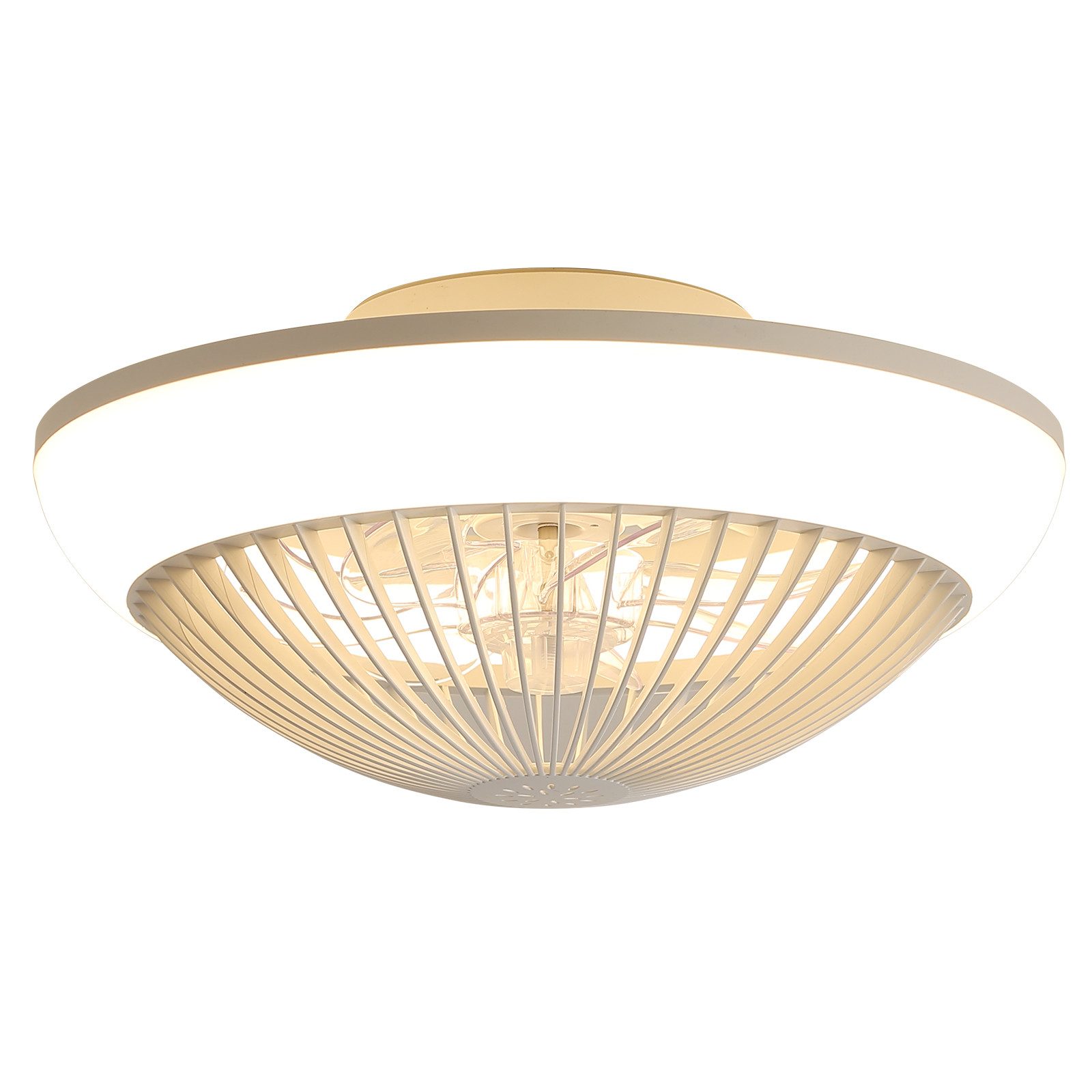 MIBODE Deckenventilator 38 cm Deckenventilator mit RGB LED, App-Steuerung, 7 ABS-Flügel, Timer