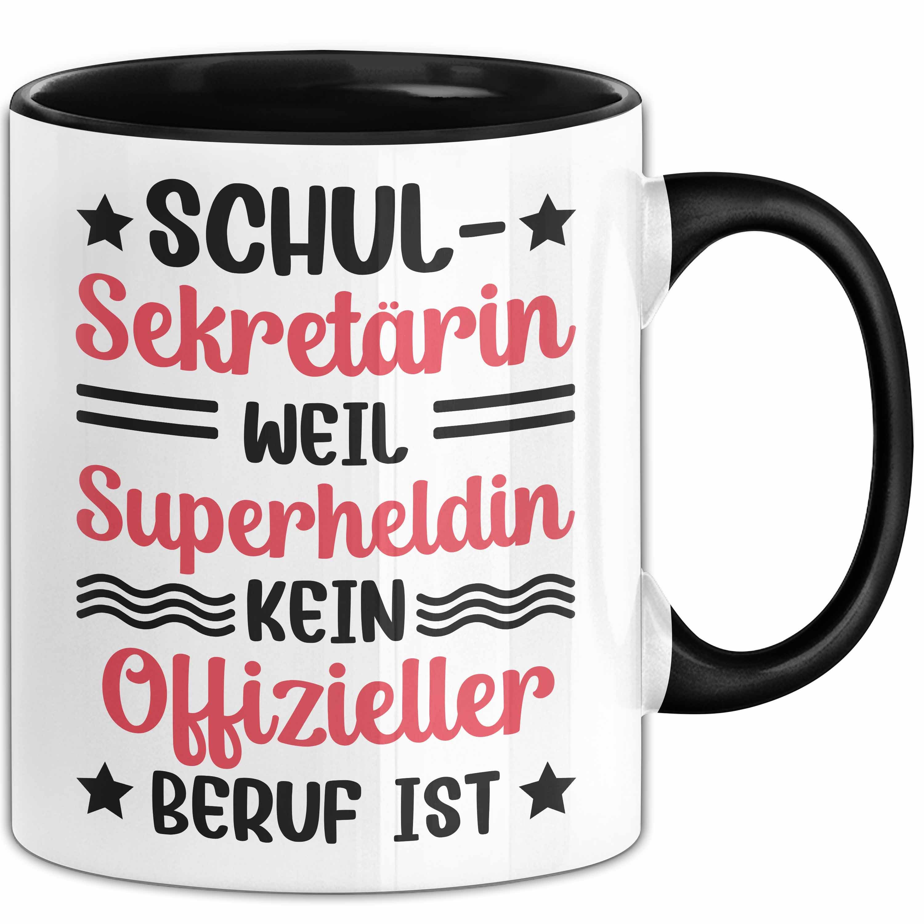 Trendation Tasse Schul-Sekretärin Tasse Geschenk Weil Superhelfin Kein Offizieller Beru