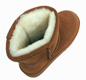 Ensuite Damen Lammfell Winter Boots camel warme Laufsohle Lammfell Futter Stiefel