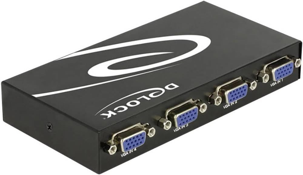 DELOCK Switch 4-port VGA manuell bidirektional Netzwerk-Switch
