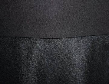 dunkle design A-Linien-Rock 57cm Wolle Loden Schwarz elastischer Bund