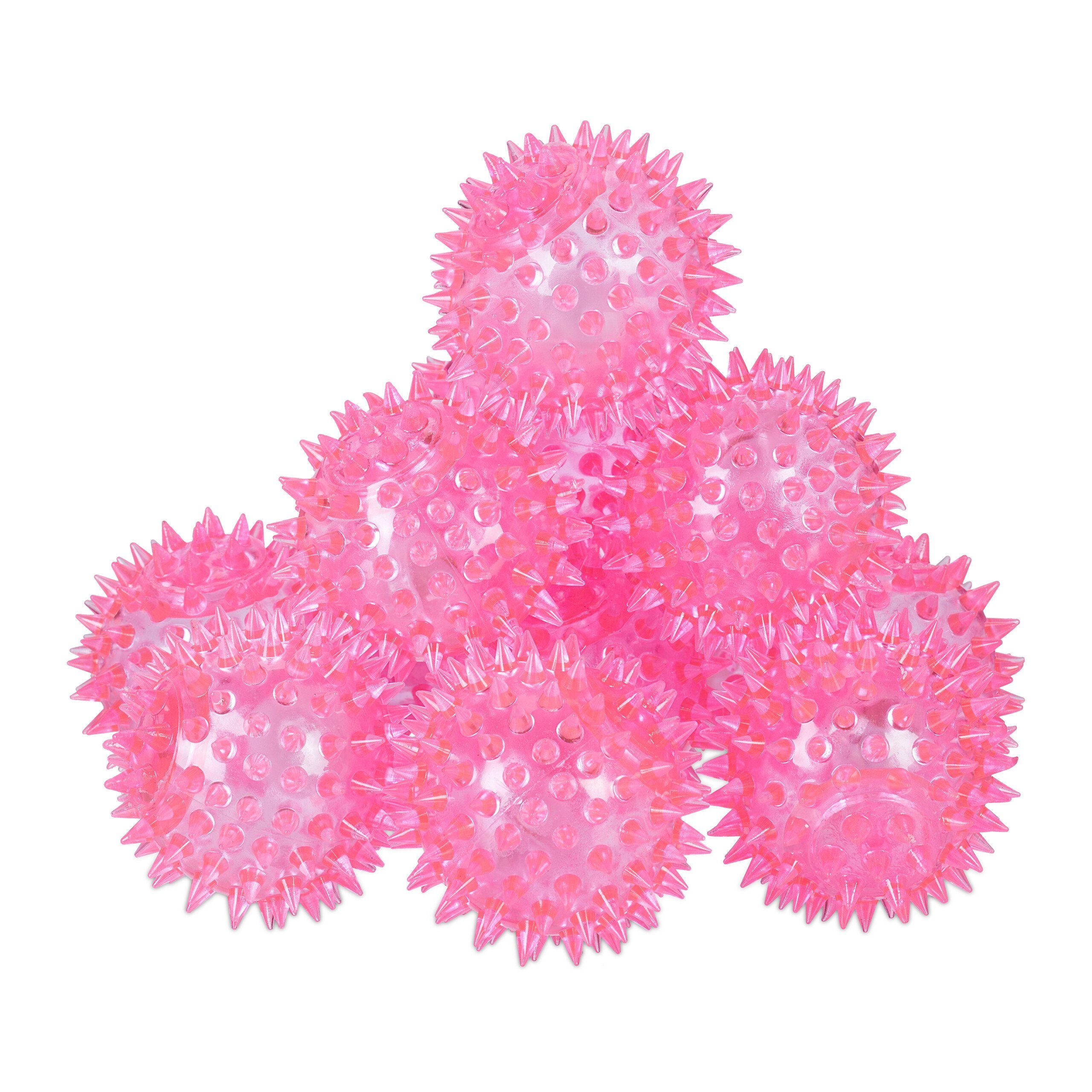 Flummi Igelball LED 12er Set pink relaxdays