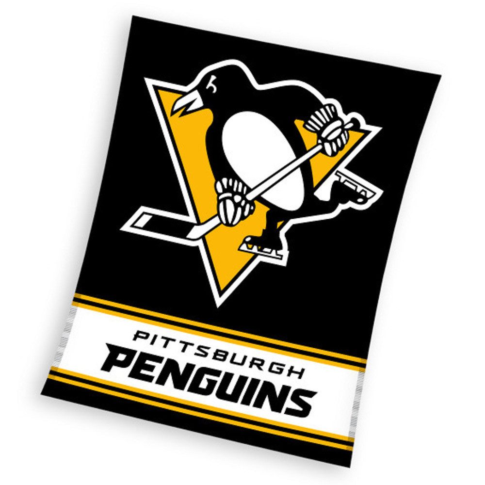 Wohndecke Pittsburgh Penguins Fleecedecke Kuscheldecke 150 x 200 cm, Carbotex