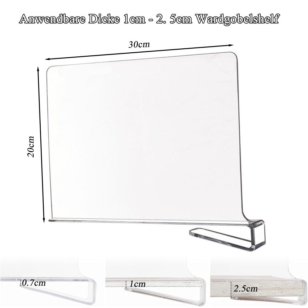 NUODWELL Schubladeneinsatz 8 Stück Transparente Schrank Trenner, 30x20cm Re günstig online kaufen