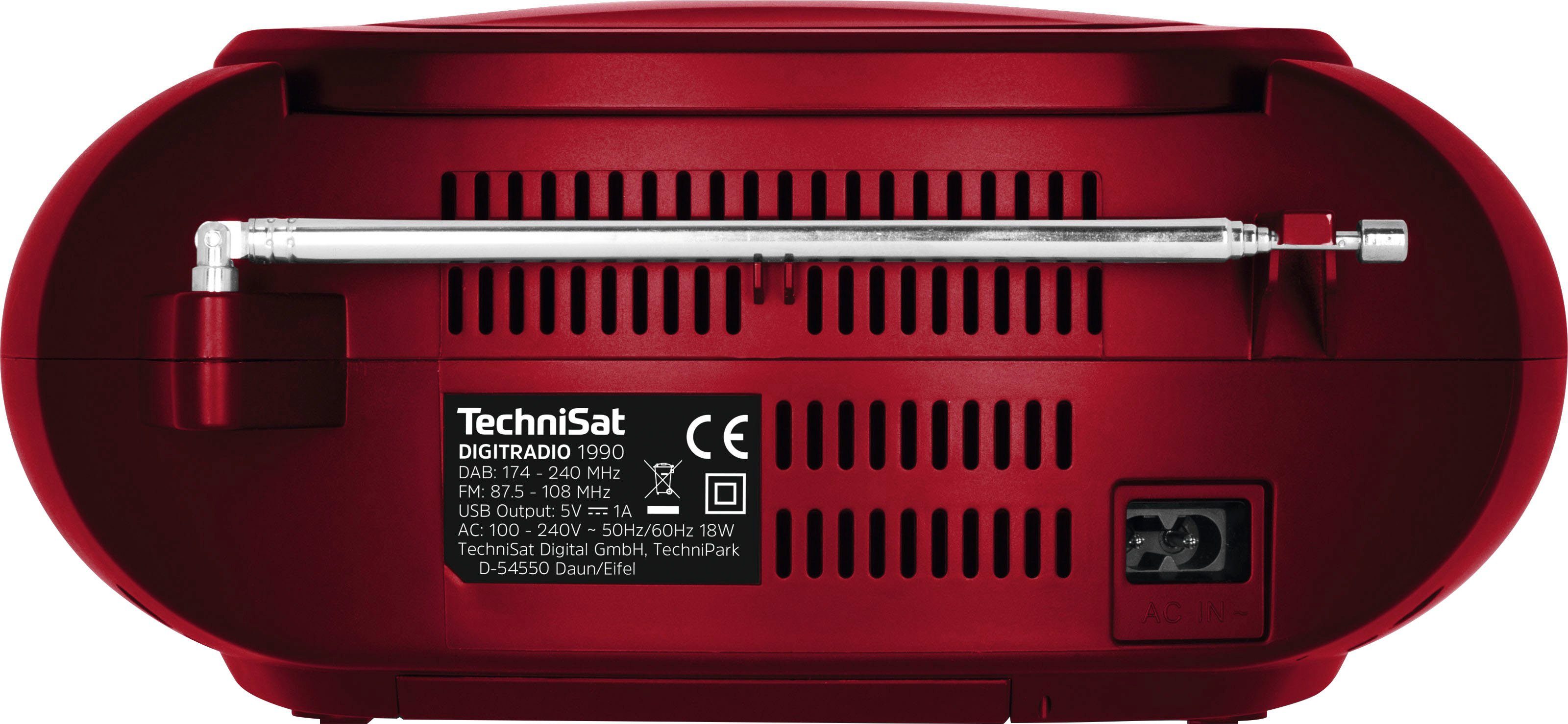 TechniSat DIGITRADIO (DAB), mit UKW RDS, rot 3 Digitalradio W, CD-Player) (DAB) (Digitalradio 1990