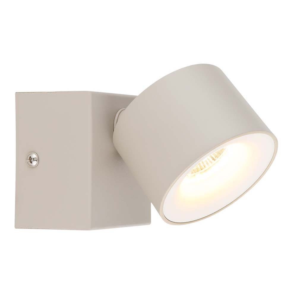 GLOBO LIGHTING LED Wandleuchte, LED-Leuchtmittel fest verbaut, Warmweiß, LED Wandleuchte Wandlampe Metall sandfarben matt drehbar H 13 cm