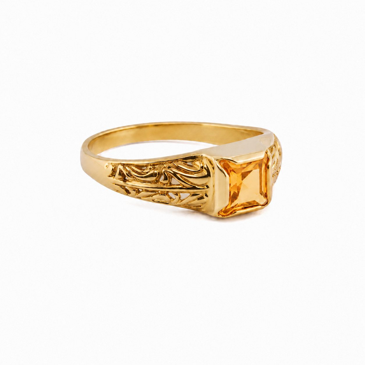 Sogni d'oro Goldring mit Citrin, Gelbgold 375