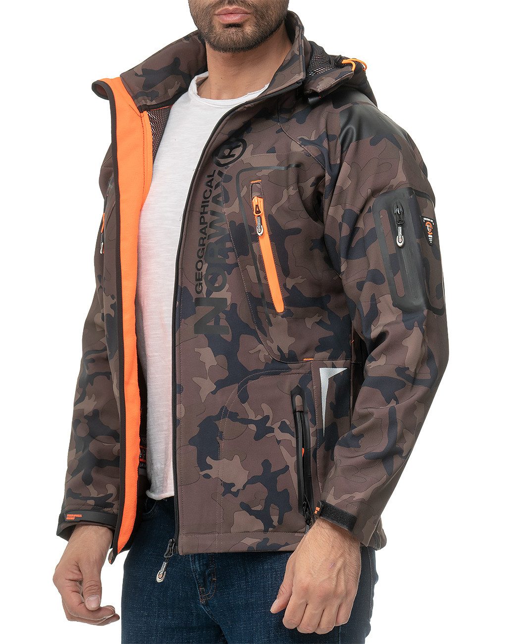 Geographical Norway Softshelljacke Herren Regular Fit Jacke batechno men Khaki S Wärmeisolierend für optimalen Komfort