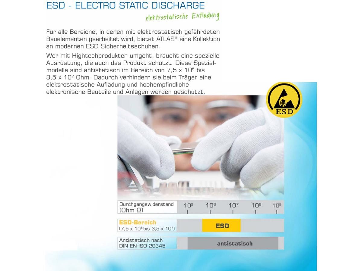 ATLAS SL 525 XP blue ESD S3 Sicherheitsschuh mit Sicherheitsreflektoren & Stahlkappe – Bild 5 von 5