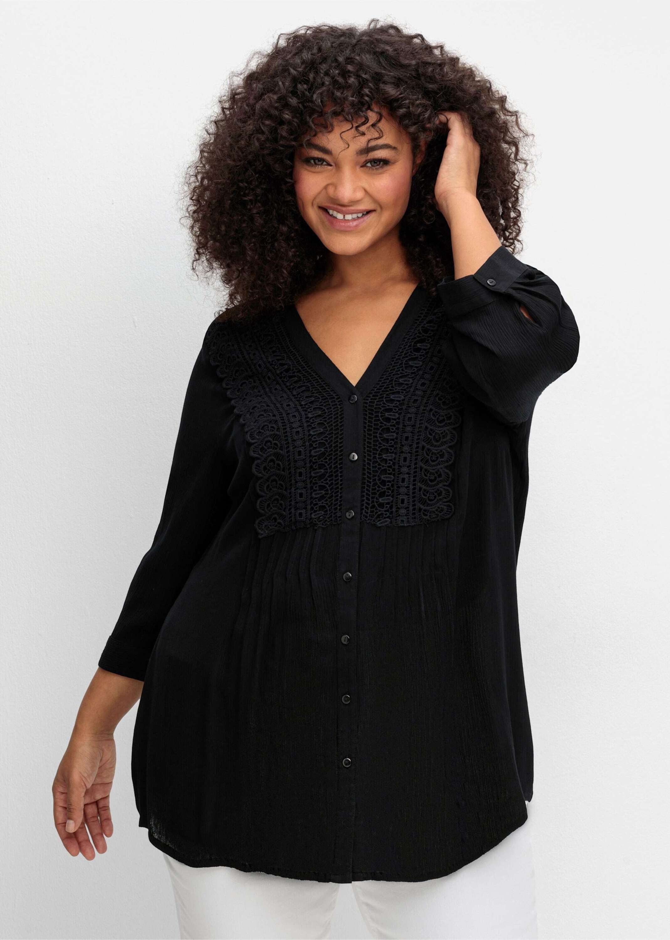 sheego by Joe Browns Klassische Bluse Longbluse 3/4-Arm – Bild 3 von 5