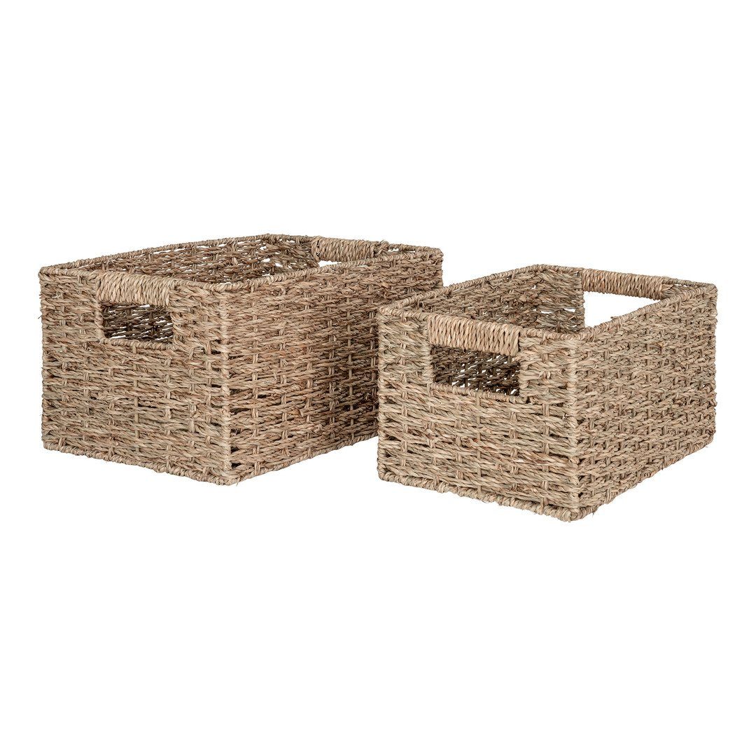 House Nordic Dekokorb Venoso Baskets - Körbe aus Seegras, Natur, rechteckig, 2er-Set