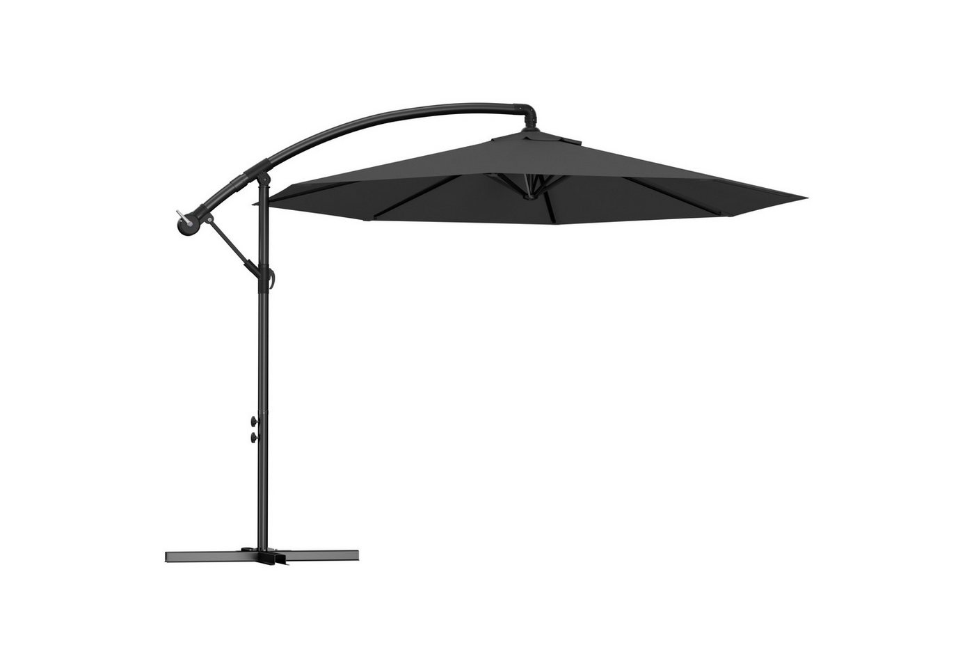 FIVMEN Sonnenschirm Freiarmschirm, Garten- und Terrassenschirm mit Kurbel, LxB: 250x300 cm, Ø300 cm
