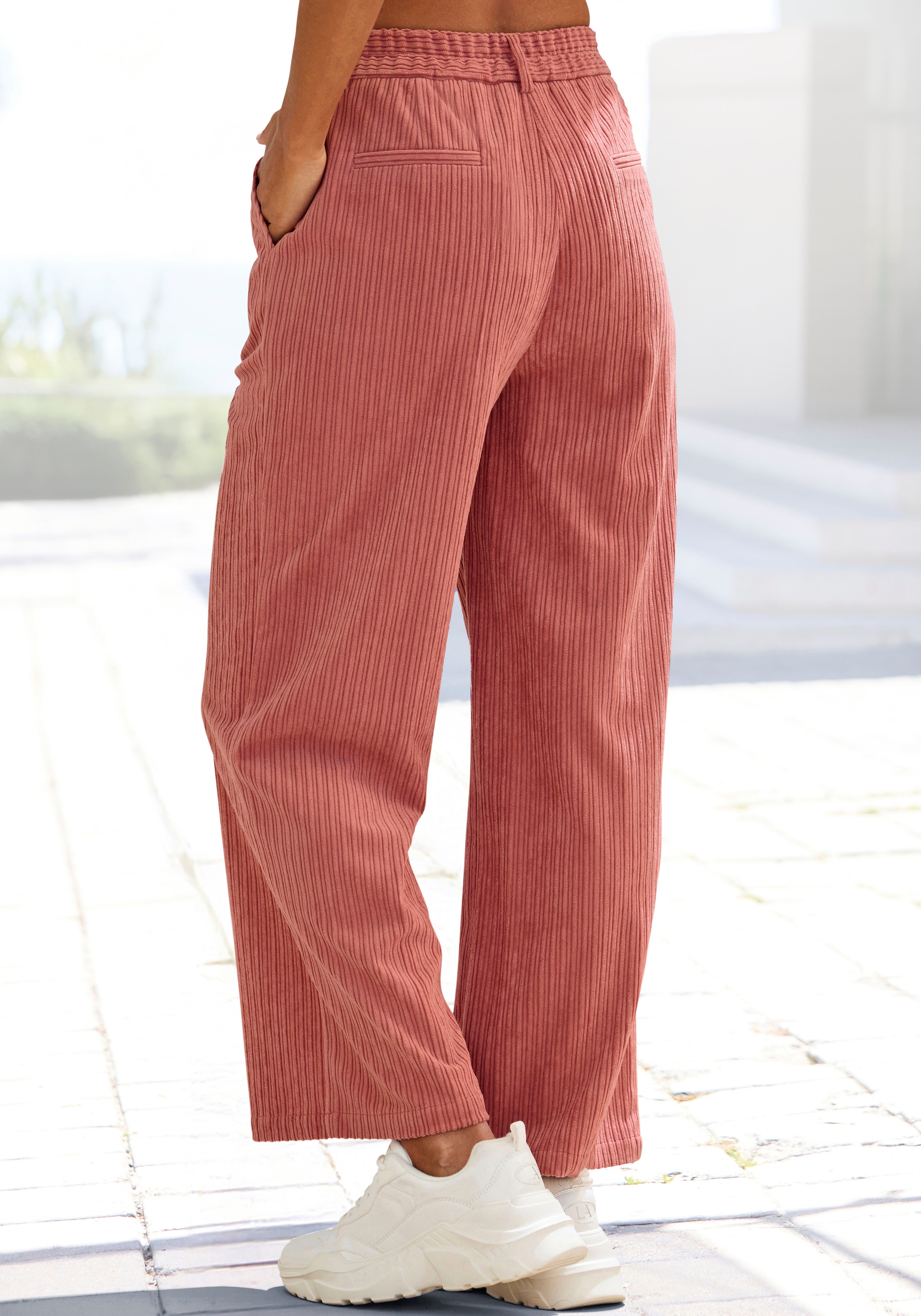 Buffalo Culotte aus Cord mit weitem Bein 7/8 Länge, lässige Sommerhose