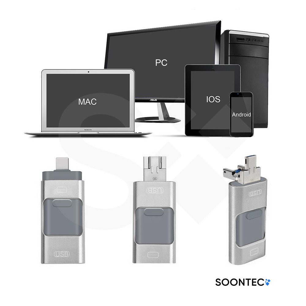 SOONTEC SOONTEC 3.0 USB-Stick 3 in 1 MICRO USB / USB / Lightning für iPhone USB-Stick (Lesegeschwindigkeit 80,00 MB/s)