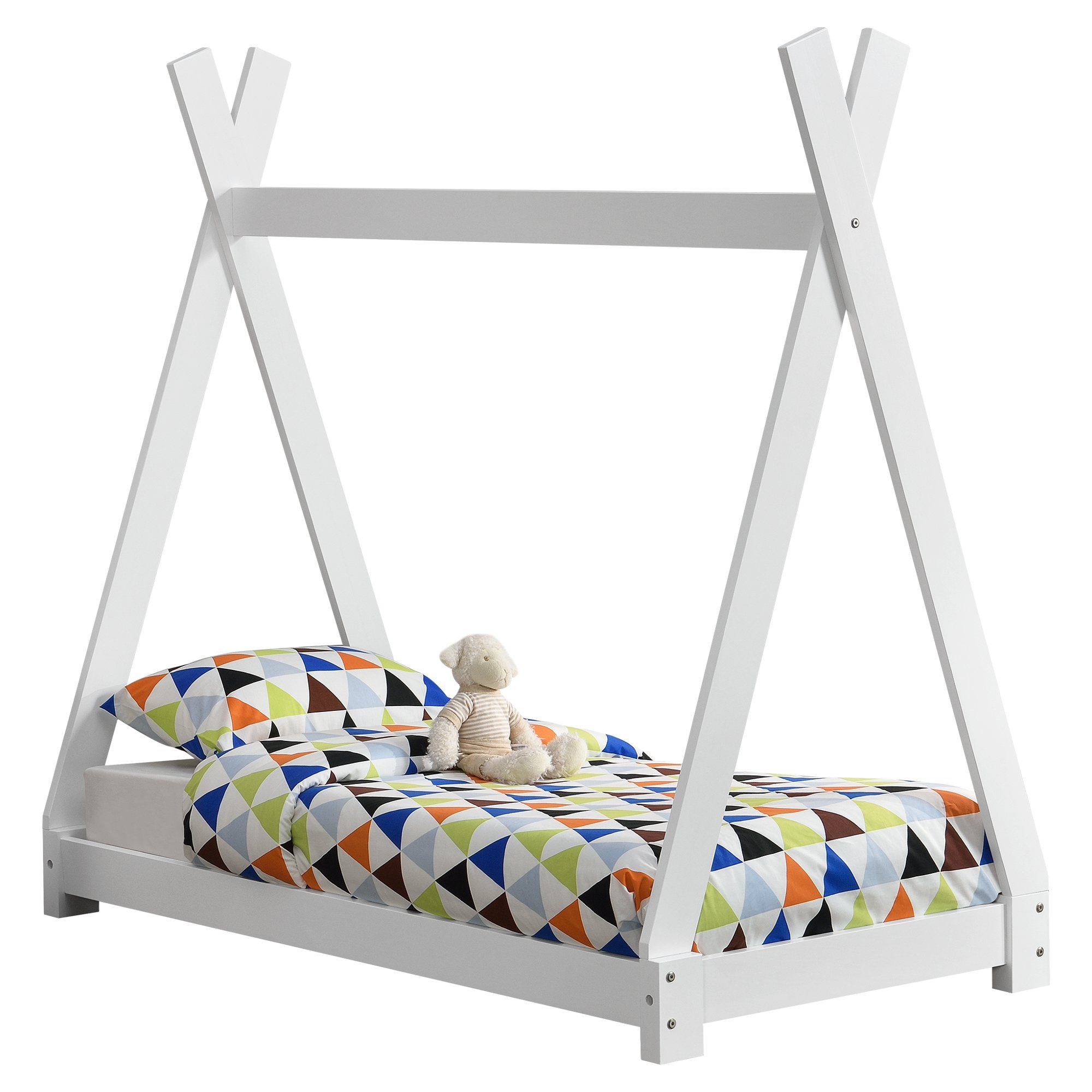 en.casa Kinderbett, »Onejda« Kinderbett Tipi Bett aus Kiefernholz 70x140cm günstig online kaufen