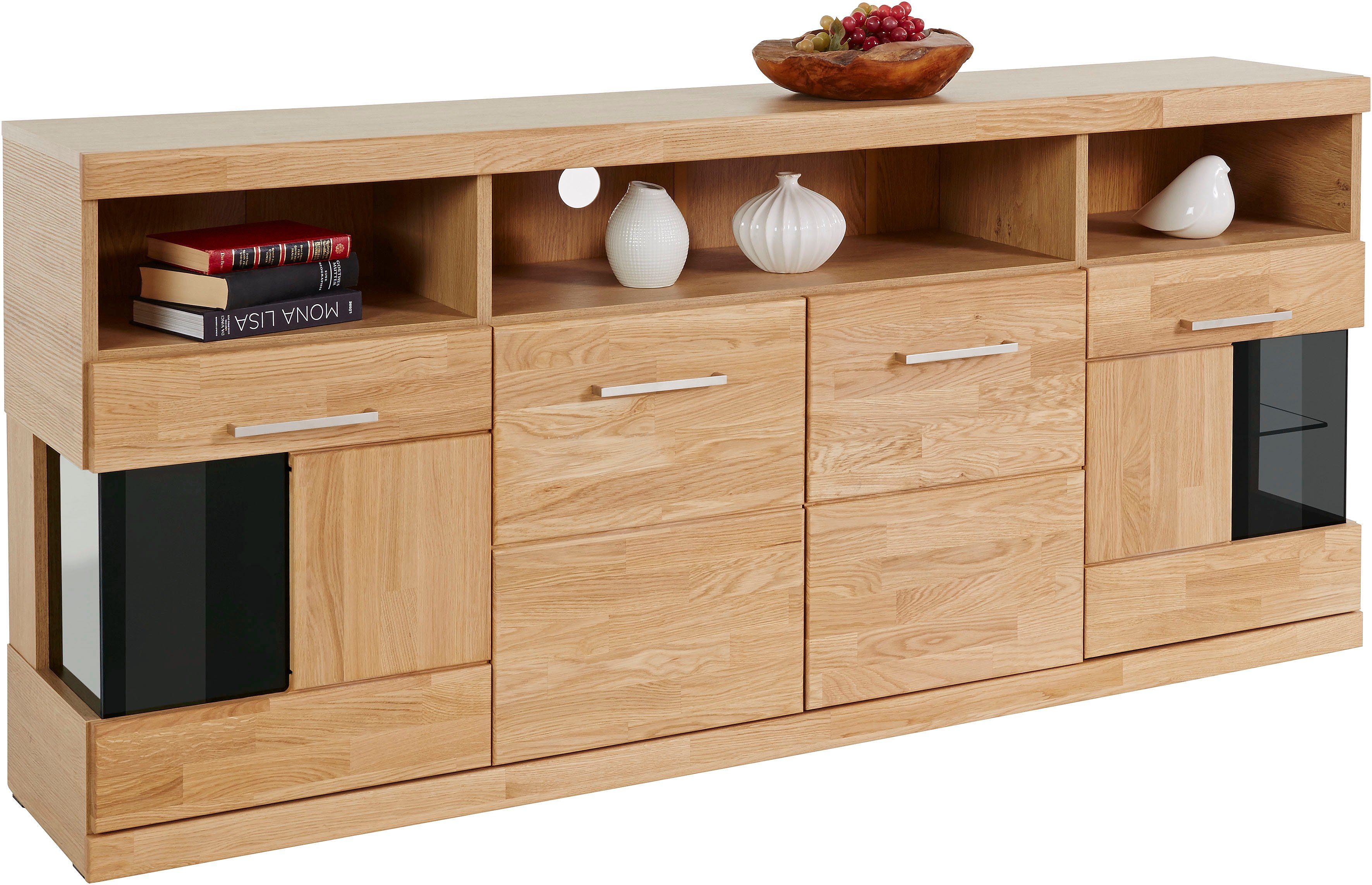 Home affaire Sideboard Ribe,180cm breit,Oberplatte aus Massivholz, 9 Fächer günstig online kaufen