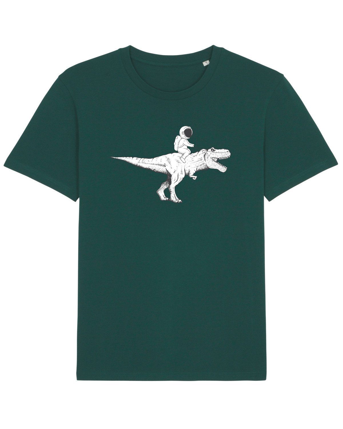 wat? Apparel Print-Shirt Astronaut on T-Rex (1-tlg) glazed grün | T-Shirts