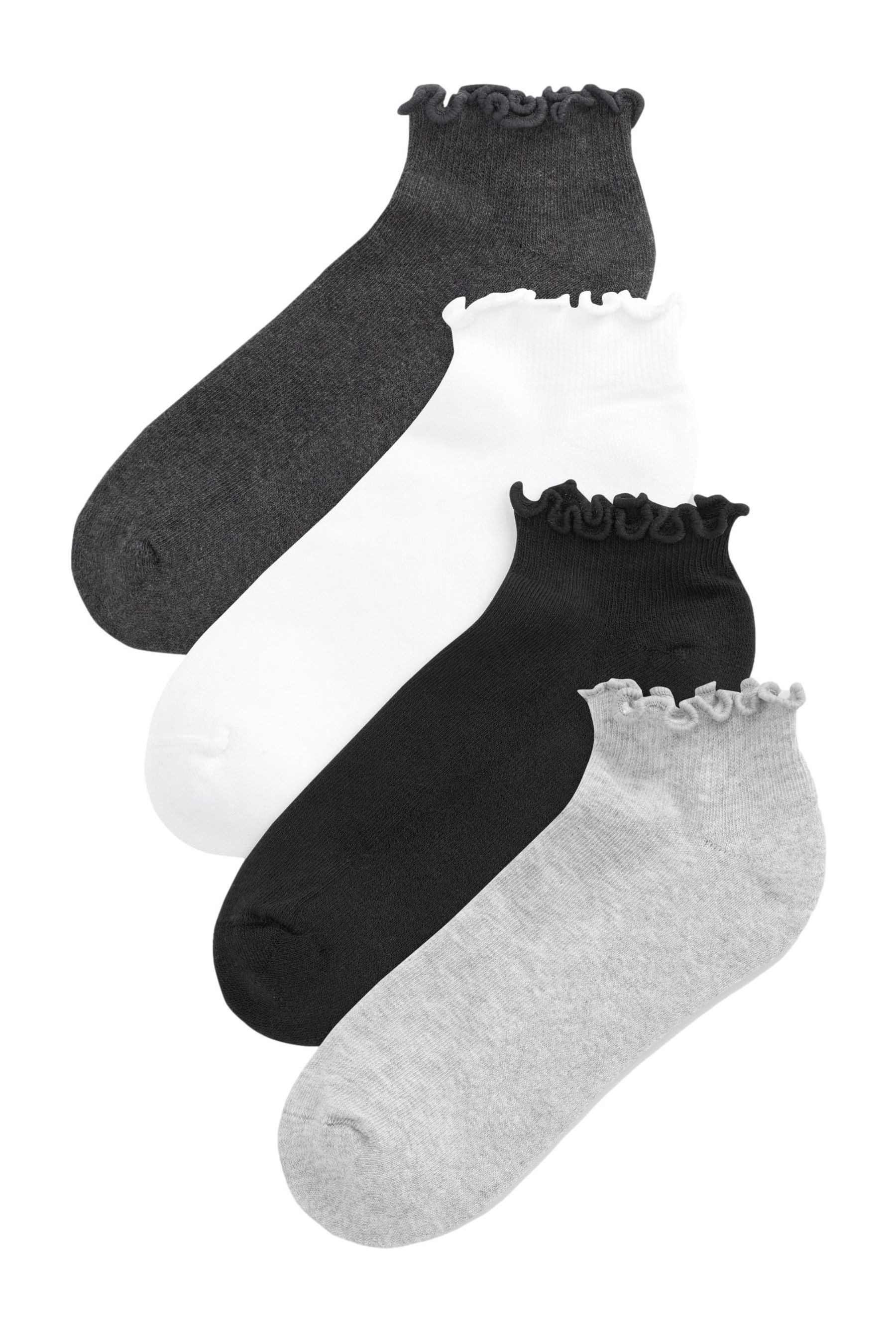 Sneakersocken Sneakersocken mit Rüschenrand, 4er-Pack