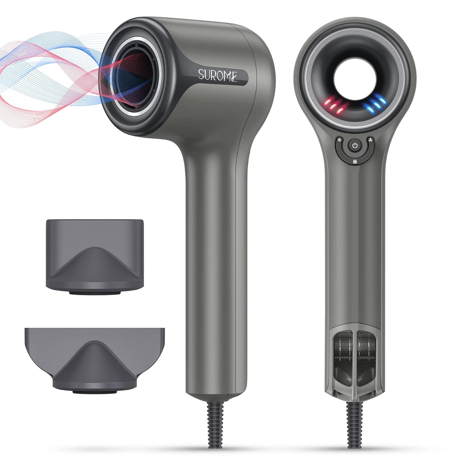 Vivitar Haartrockner bürstenloser Hochgeschwindigkeitsmotor professioneller einstellbar, 1500,00 W, 110000 U/min, Haartrockner mit ionischer Technologie, Intelligenter, tragbarer, schneller Haartrockner mit konstante Hitze