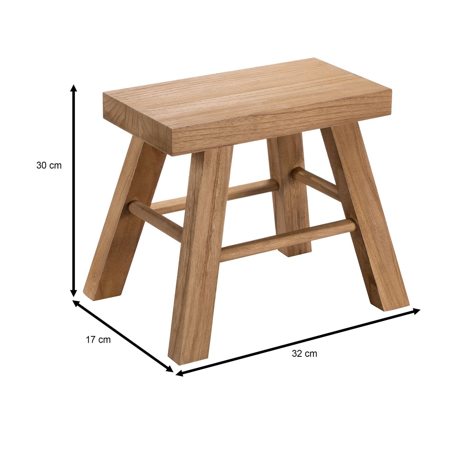 CARO-Möbel Hocker ROSAL, Pflanzenhocker natur Deko Hocker Paulownia Holz Tritt Sitz Fußhocker