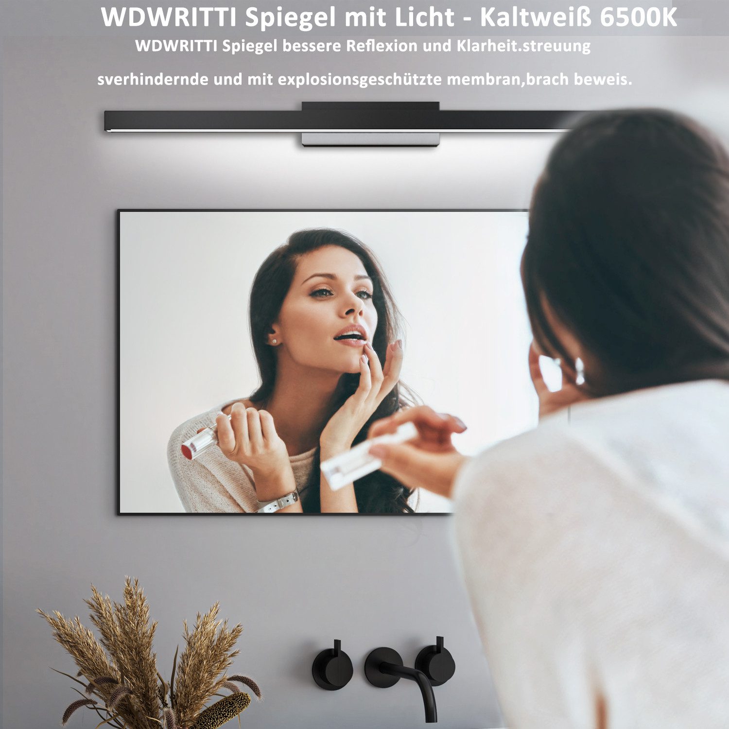 WDWRITTI Badspiegel Eckig mit 60cm LED günstig online kaufen