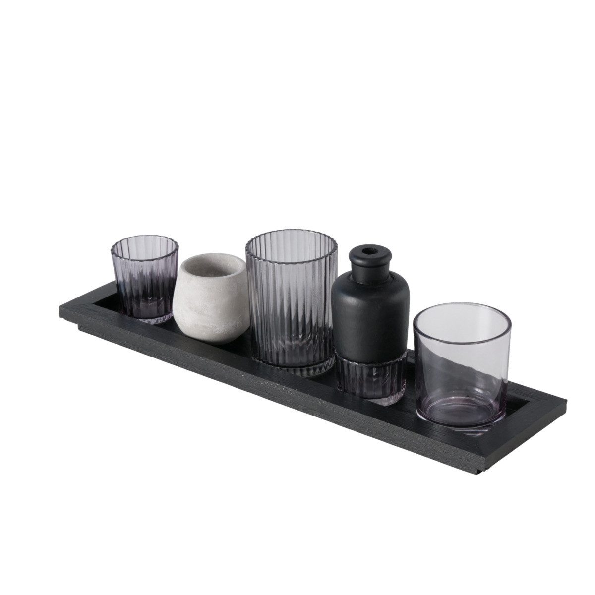 BOLTZE Windlicht Tablett mit Windlichter und Vasen 6tlg. NOLAN günstig online kaufen