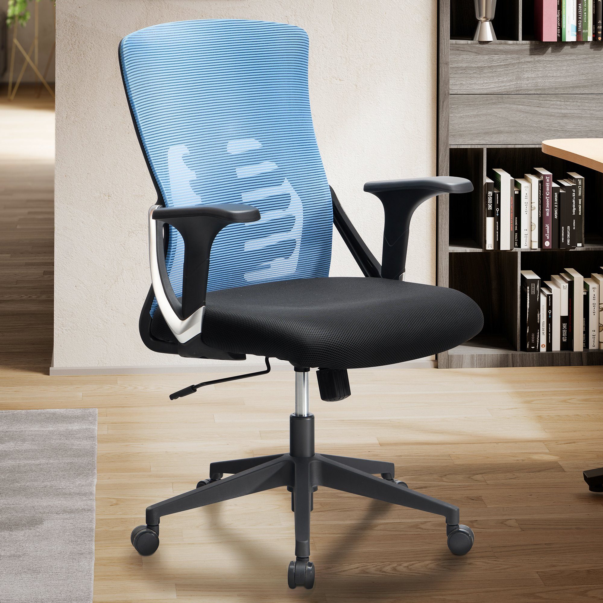 Bürostuhl Blau / Schwarz Mesh-Bezug Schreibtischstuhl bis 120 kg kaufen
