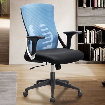 Amstyle Drehstuhl SPM1.444 (Bürostuhl Blau / Schwarz Mesh-Bezug 120 kg), Schreibtischstuhl Stoff, Ergonomisch mit Armlehnen