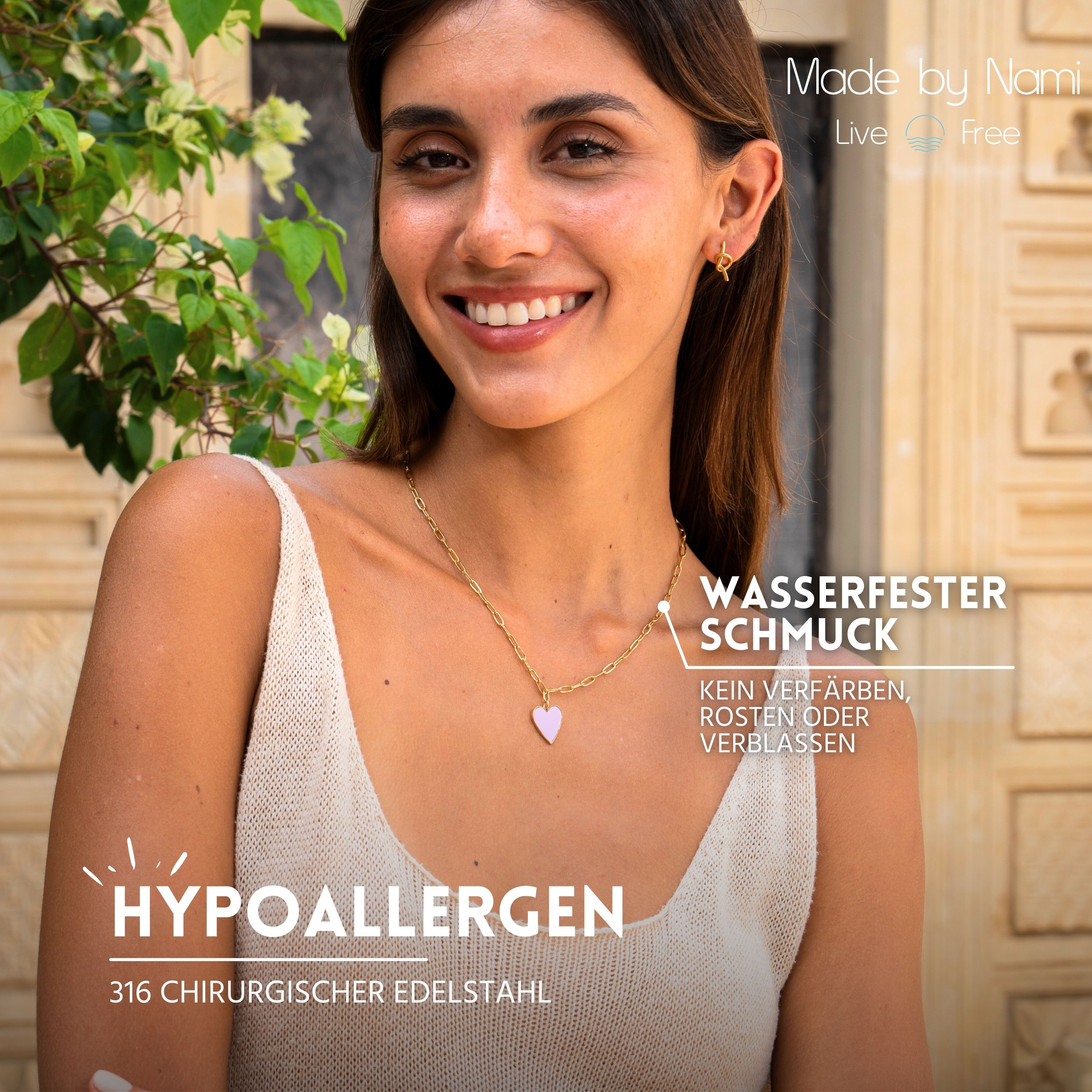 Made by Nami Kette mit Anhänger Filigrane Halskette Gold mit Anhänger Herz günstig online kaufen