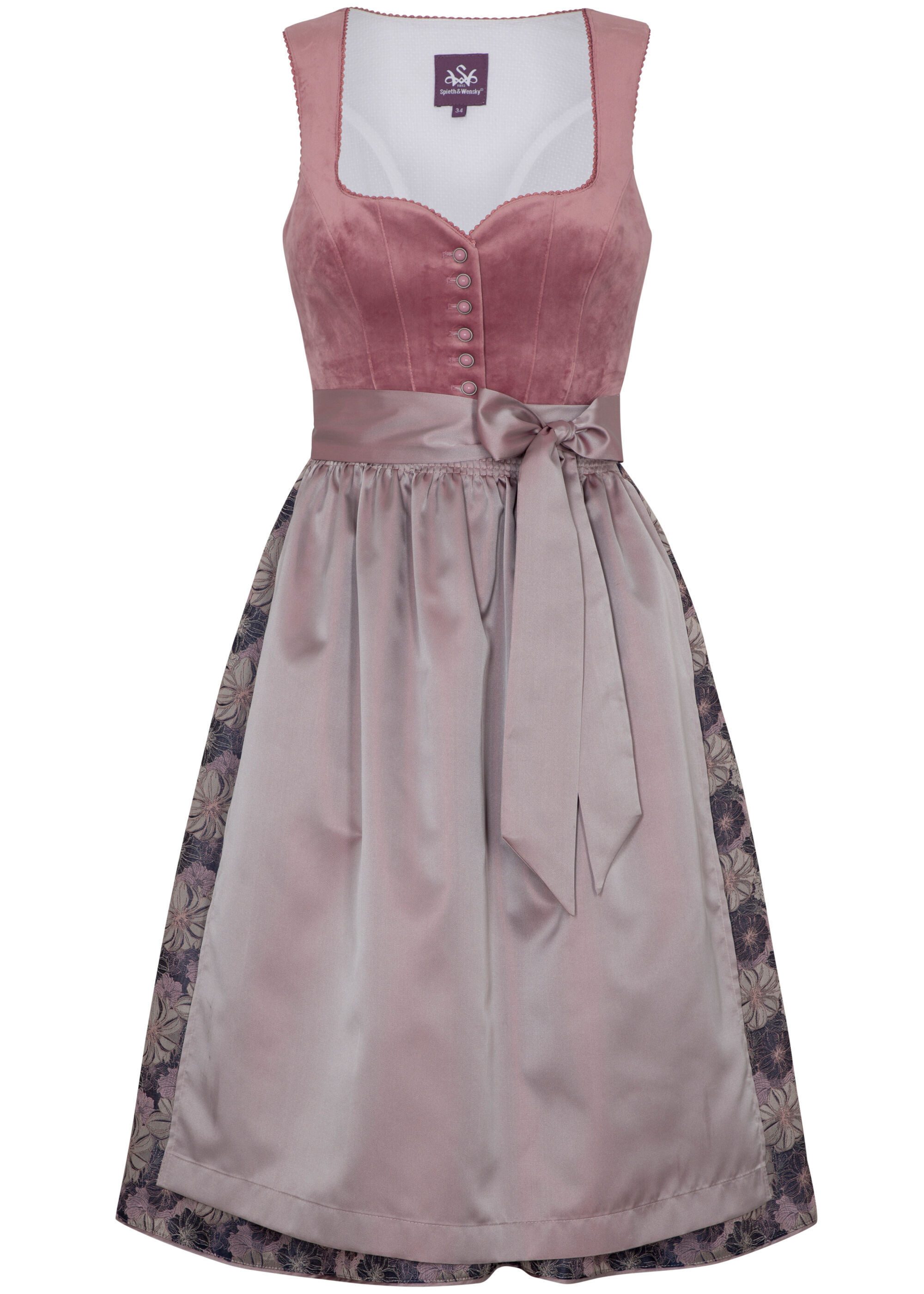 Spieth & Wensky Dirndl Dirndl "Fabiana" (1-tlg) mit femininen Herzauschnitt günstig online kaufen