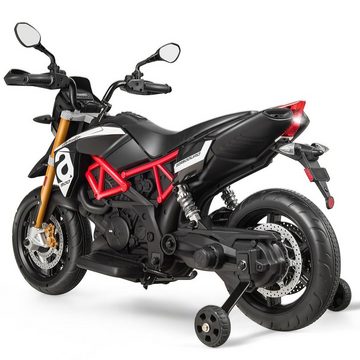 COSTWAY Elektro-Kindermotorrad, mit Stützrädern, LED & Musik