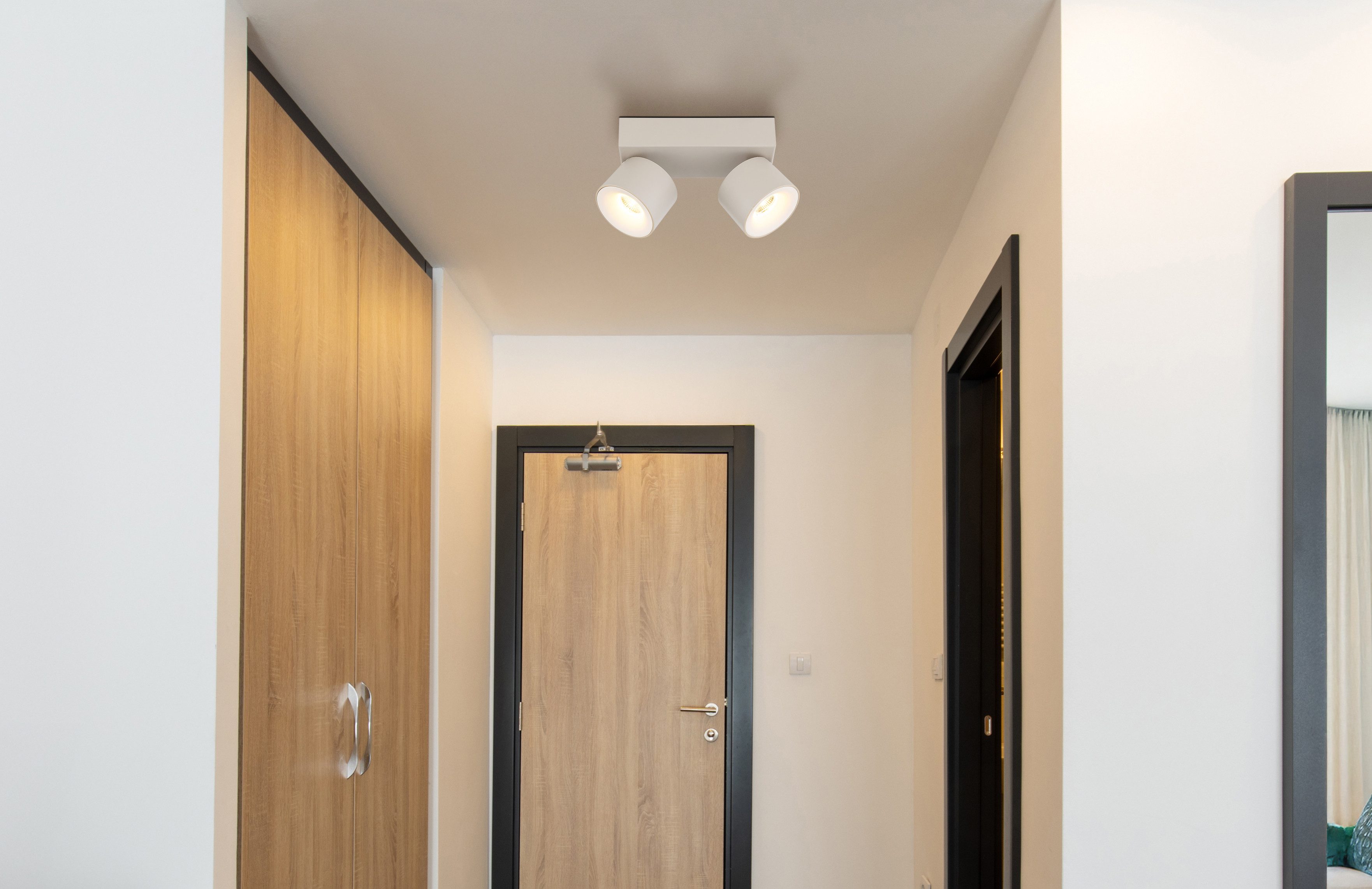 GLOBO LIGHTING LED Deckenspot RAE, LED fest integriert, Warmweiß, LED Strahler Sand, Aluminium/Opal, dreh-/schwenkbar, LED 6W