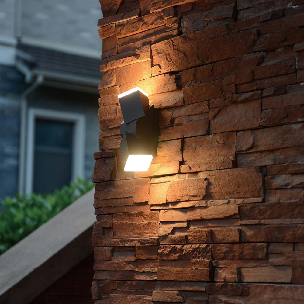 Steinhauer LIGHTING Außen-Wandleuchte, Wandleuchte Wandlampe Strahler LED Up & Down Hauswandlampe beweglich