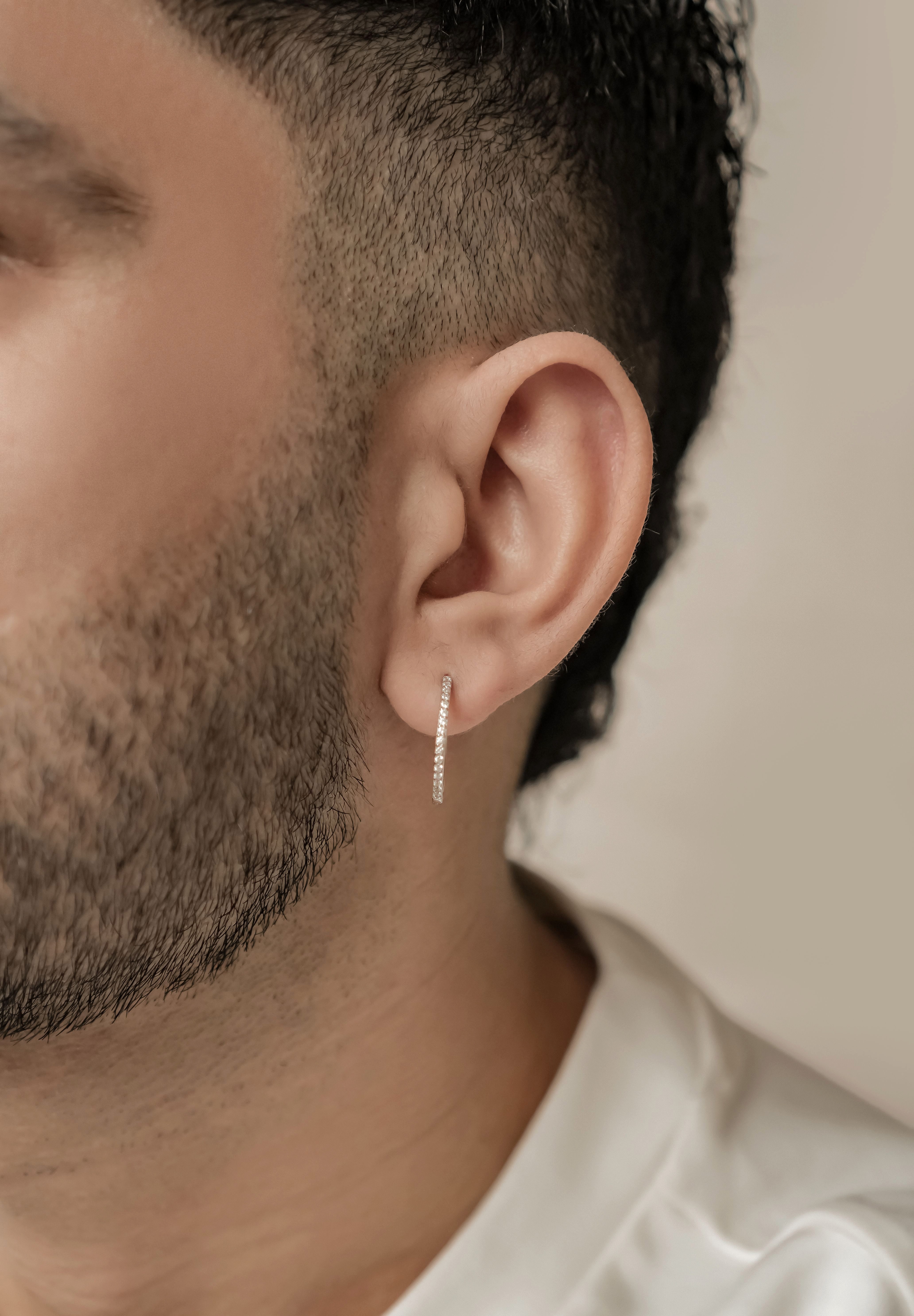 Hey Happiness Paar Creolen aus 925 Silber, Klare Zirkoniasteine, Große Klas günstig online kaufen