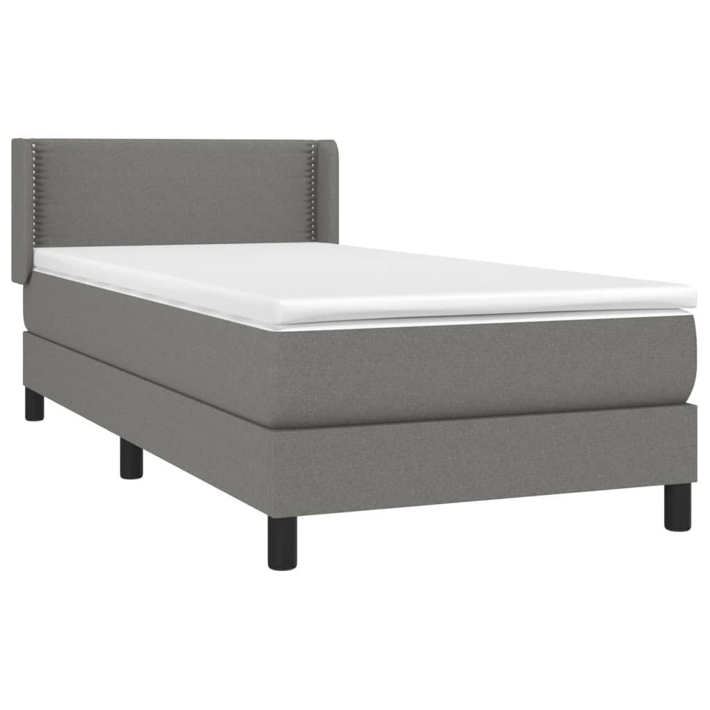 vidaXL Bett Boxspringbett mit Matratze Dunkelgrau günstig online kaufen