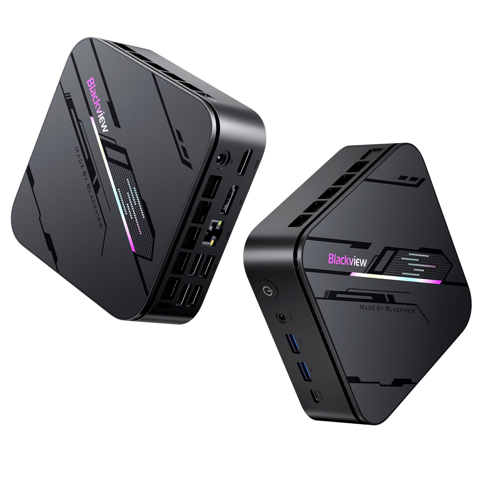 blackview MP100Pro Intel Alder Lake i9-12900HK (14C/20T, bis zu 5.0 GHz) Mini-PC (Intel Intel Alder Lake i9-12900HK, Intel® Iris® Xe Graphics eligible, 16 GB RAM, 512 GB SSD, Windows 11 Pro, 14C/20T, 4K UHD/WiFi 6 Gaming PC, Gigabit Ethernet)