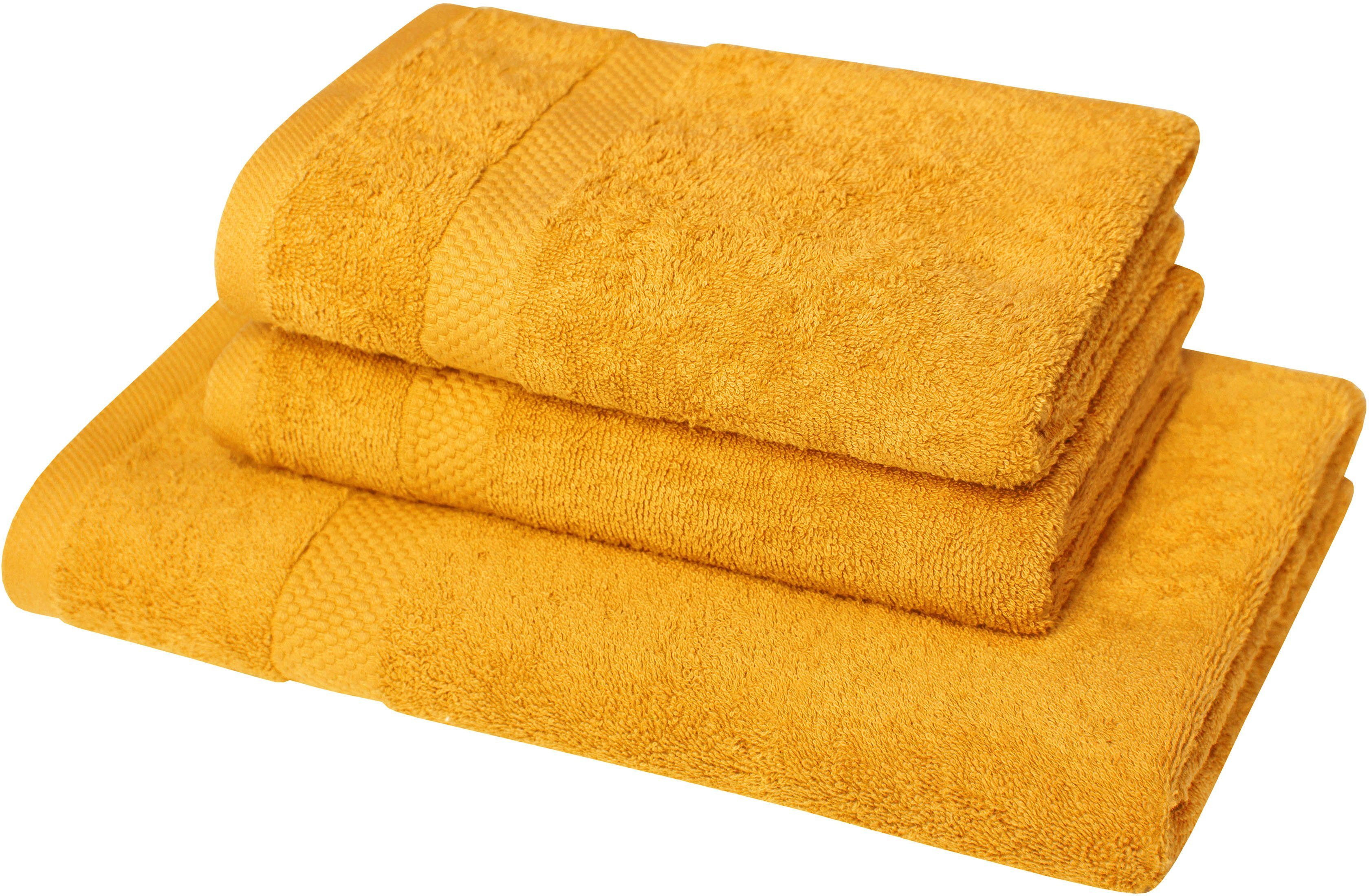 Dyckhoff Handtuch Set Planet, Walkfrottier (Set, 3-St), 2 Handtücher (50x100cm), 1 Duschtuch (70x140cm)