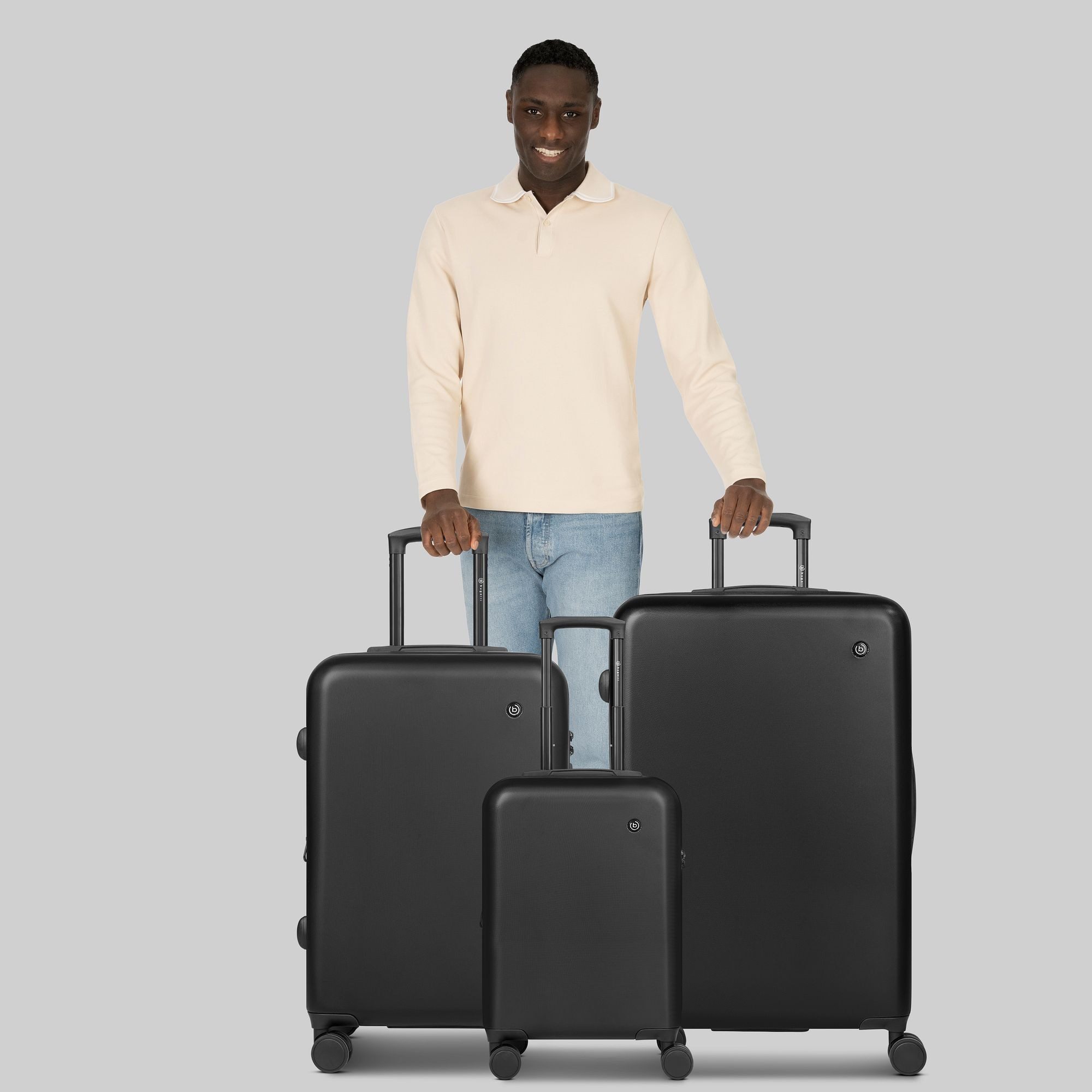 bugatti Trolleyset Valencia 2.0, 4 Rollen, (3-teilig, 3 tlg), ABS