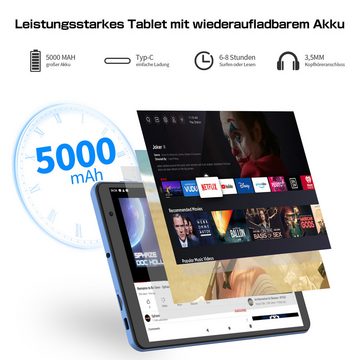 VASOUN B8, 5000 mAh Akku, 8GB RAM+64GB ROM Tablet (8", Android 13, 2MP+8MP, Wi-Fi 5G, BT 5.2, 1280 x 800 HD-Auflösung)