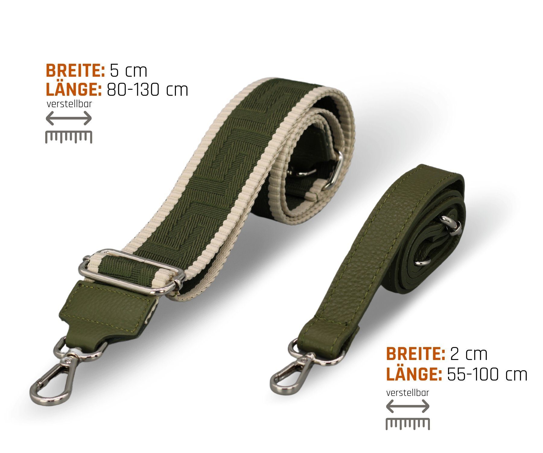 Adel Bags Gürteltasche Bauchtasche Damen Leder Khaki Grün, Umhängetasche, Echtes Leder