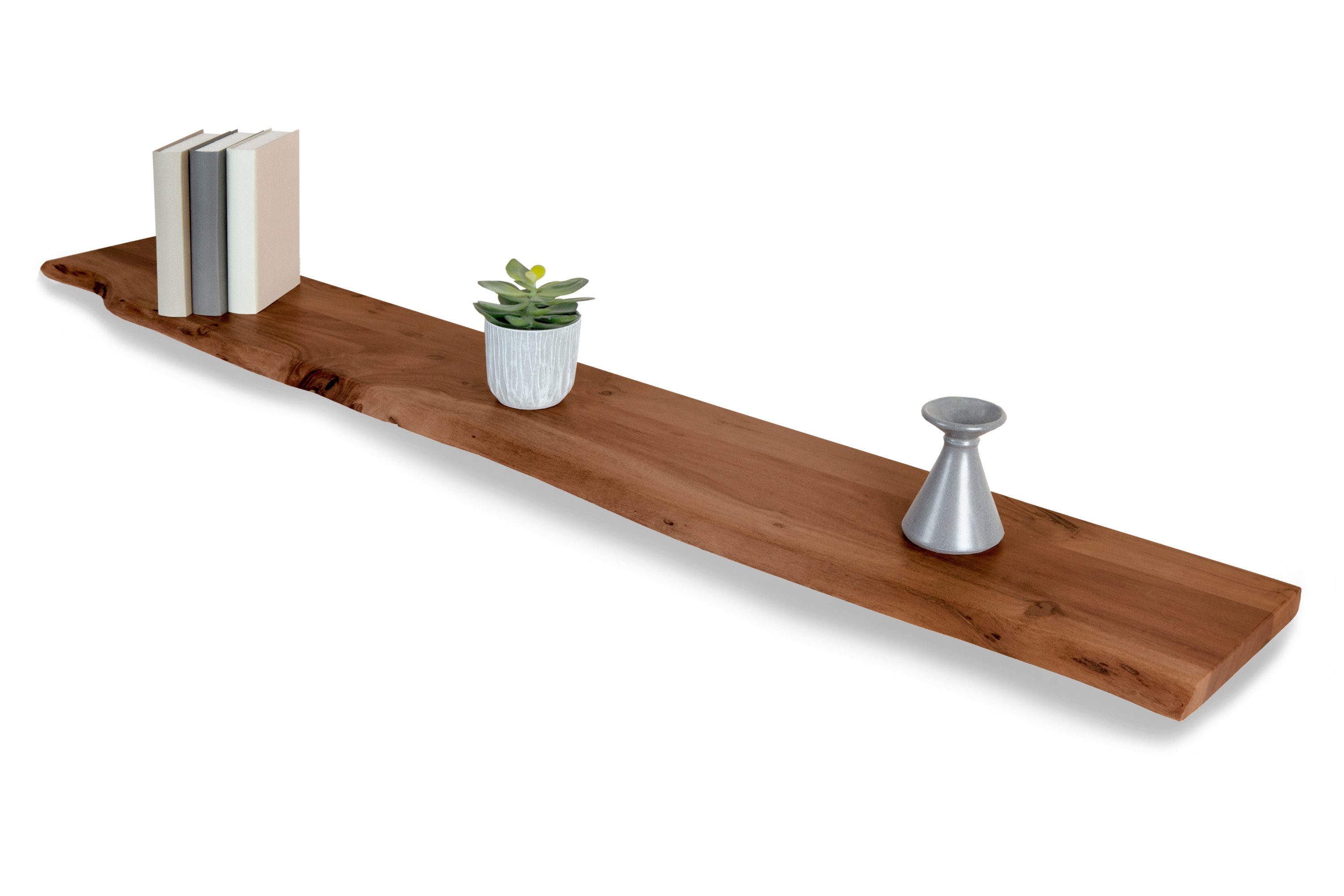 Trelevo® Wandregal Amanda, Akazienholz, Baumkante, Steckboard, günstig online kaufen