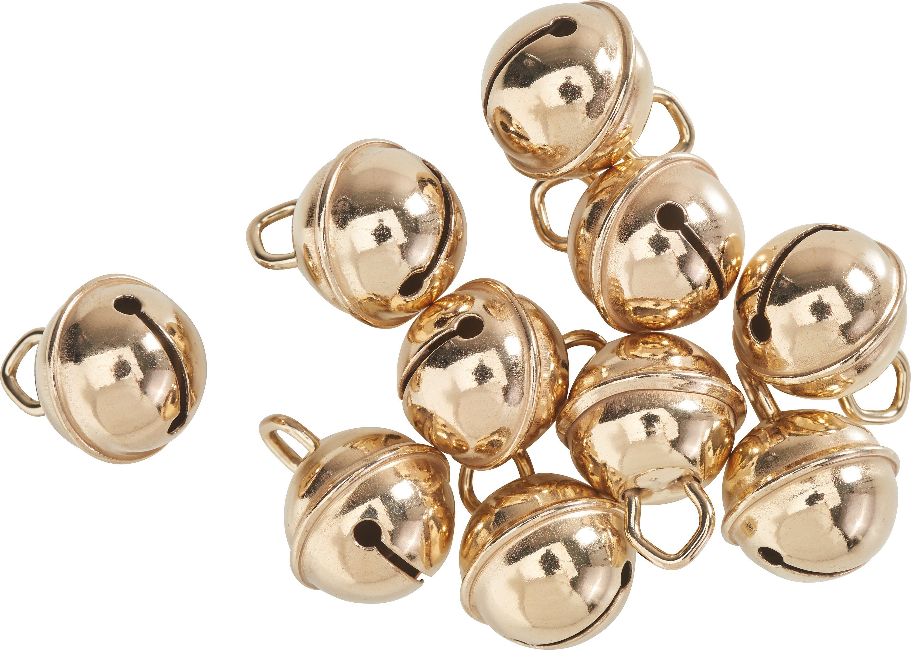 VBS Streudeko Schellen, 15 mm, goldfarben, 10 Stück