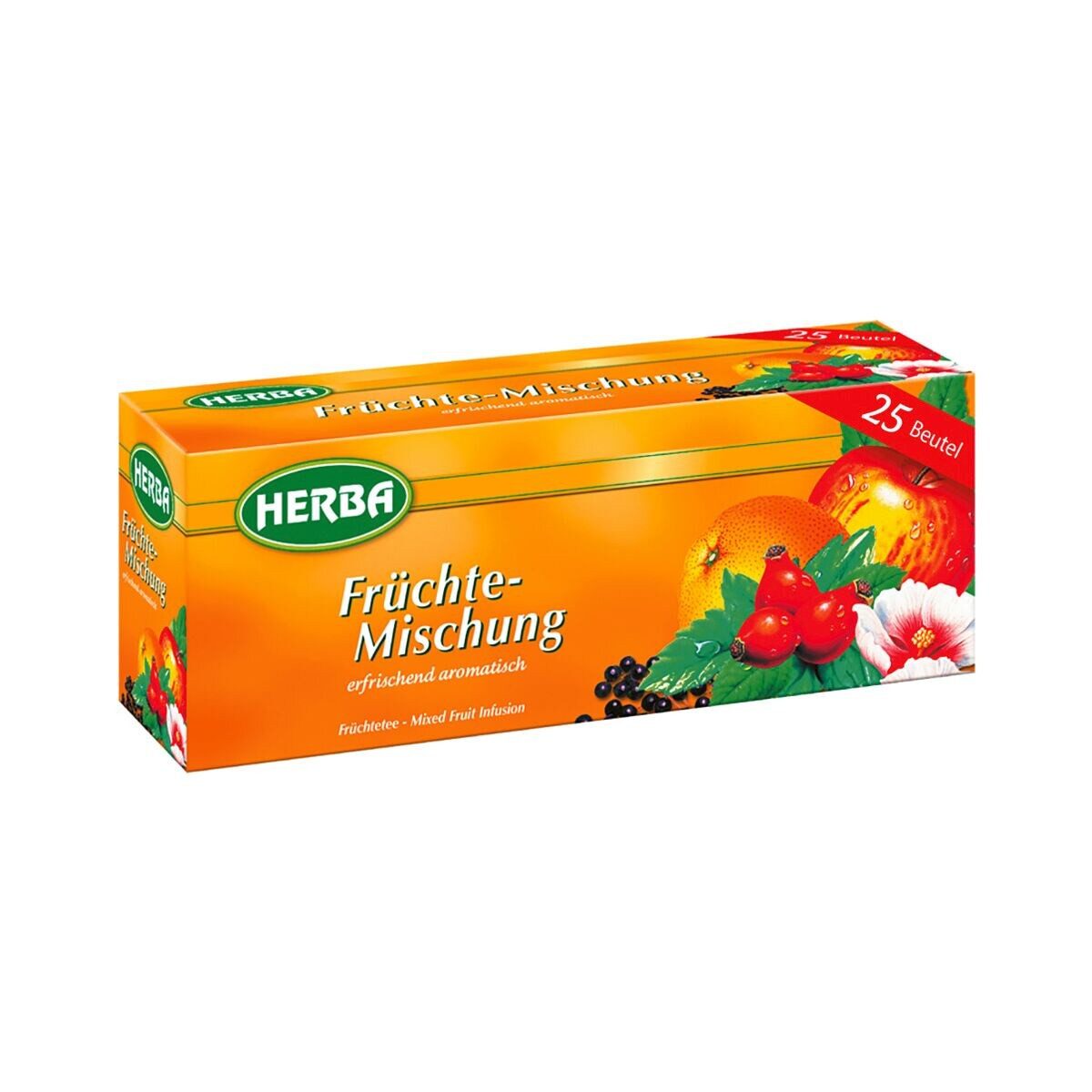 HERBA Tee Früchte-Mischung, 25 Teebeutel, Früchtetee