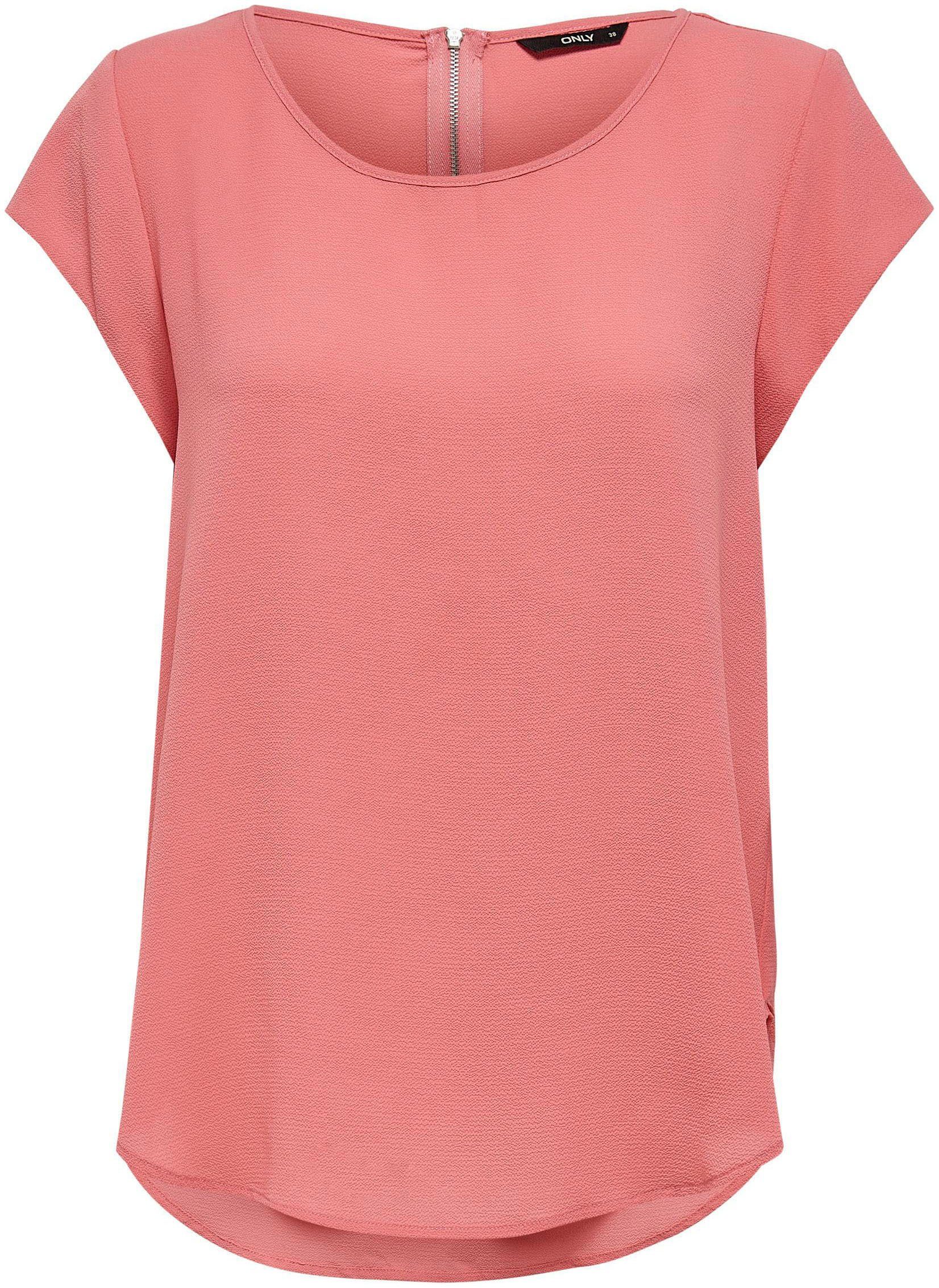 Rose TOP SOLID ONLY ONLVIC Tea NOOS PTM S/S Kurzarmbluse