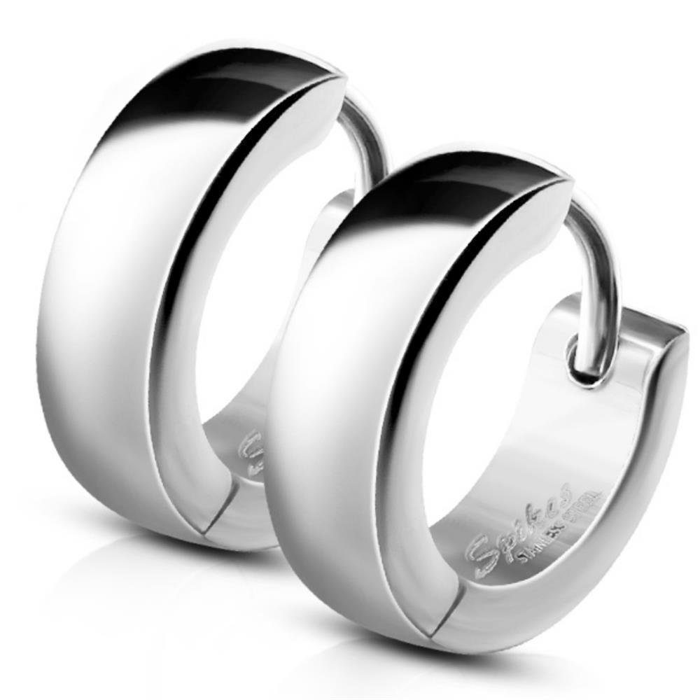 BUNGSA Creolen-Set Silber - Creolen 4mm aus Edelstahl Unisex (1 Paar (2 Stück), 2-tlg), Ohrschmuck Ohrringe